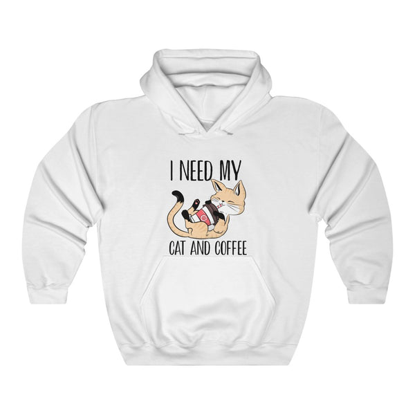 Cat and Coffee Fascination Hoodie