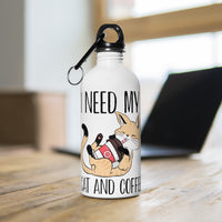 Cat and Coffee Fascination Water Bottle