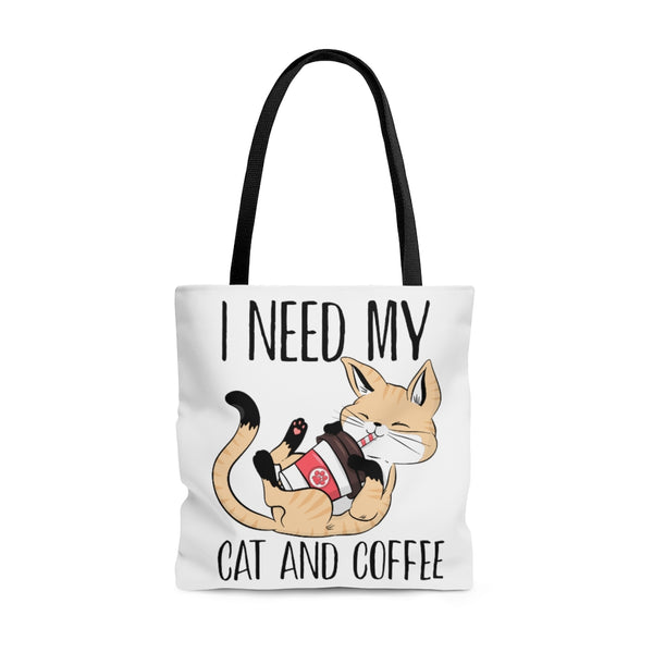 Cat and Coffee Fascination Tote Bag