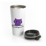 Pretty Purple Kitty Whispurrer Travel Coffee Mug