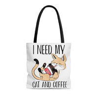 Cat and Coffee Fascination Tote Bag