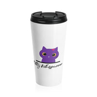 Pretty Purple Kitty Whispurrer Travel Coffee Mug