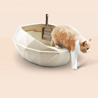 Anti-Splash/ Detachable/ Semi-closed Plastic Cat Litter Box