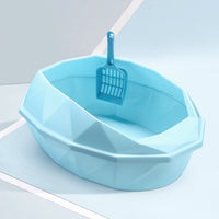 Anti-Splash/ Detachable/ Semi-closed Plastic Cat Litter Box