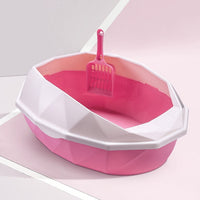 Anti-Splash/ Detachable/ Semi-closed Plastic Cat Litter Box