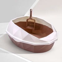 Anti-Splash/ Detachable/ Semi-closed Plastic Cat Litter Box