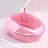 Anti-Splash/ Detachable/ Semi-closed Plastic Cat Litter Box