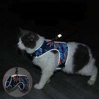 Reflective Polyester Designer Cat Harness with Chest Strap